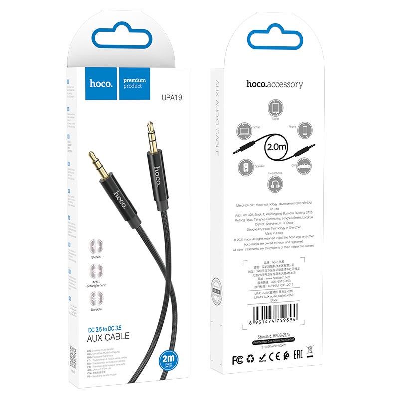 Dây loa âm thanh 2 đầu 3.5mm Hoco UPA16/UPA19 - màu ngẫu nhiên