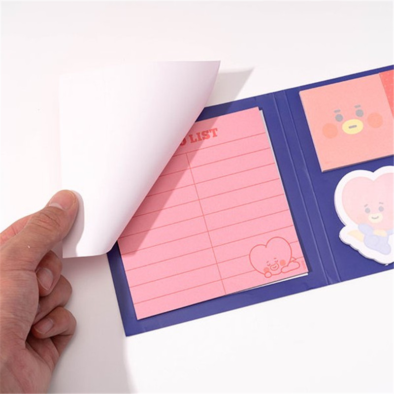 Tập giấy ghi chú có thể dán họa tiết BT21 BTS hoạt hình dễ thương kháng nước