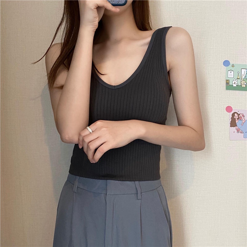 Áo Hai Dây Cổ Chữ V Màu Sắc Trơn Quyến Rũ Dễ Phối Đồ Thời Trang Cho Nữ