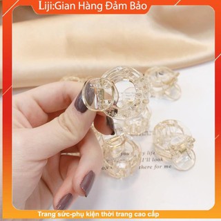 Kẹp Tóc Hàn Quốc Trong Suốt Tròn Nhỏ Dễ Thương