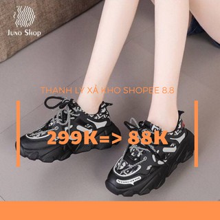 [88K] Giày thể thao nữ ULzzang 2 dây buộc sneaker kiểu đế cao lượn sóng mẫu 2020 mới mùa thu và mùa đông