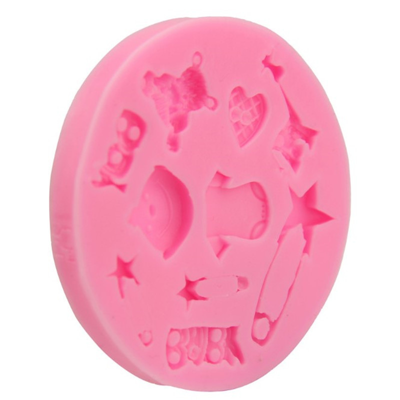 Khuôn Silicone Tạo Hình Bình Sữa Em Bé Trang Trí Bánh Kem