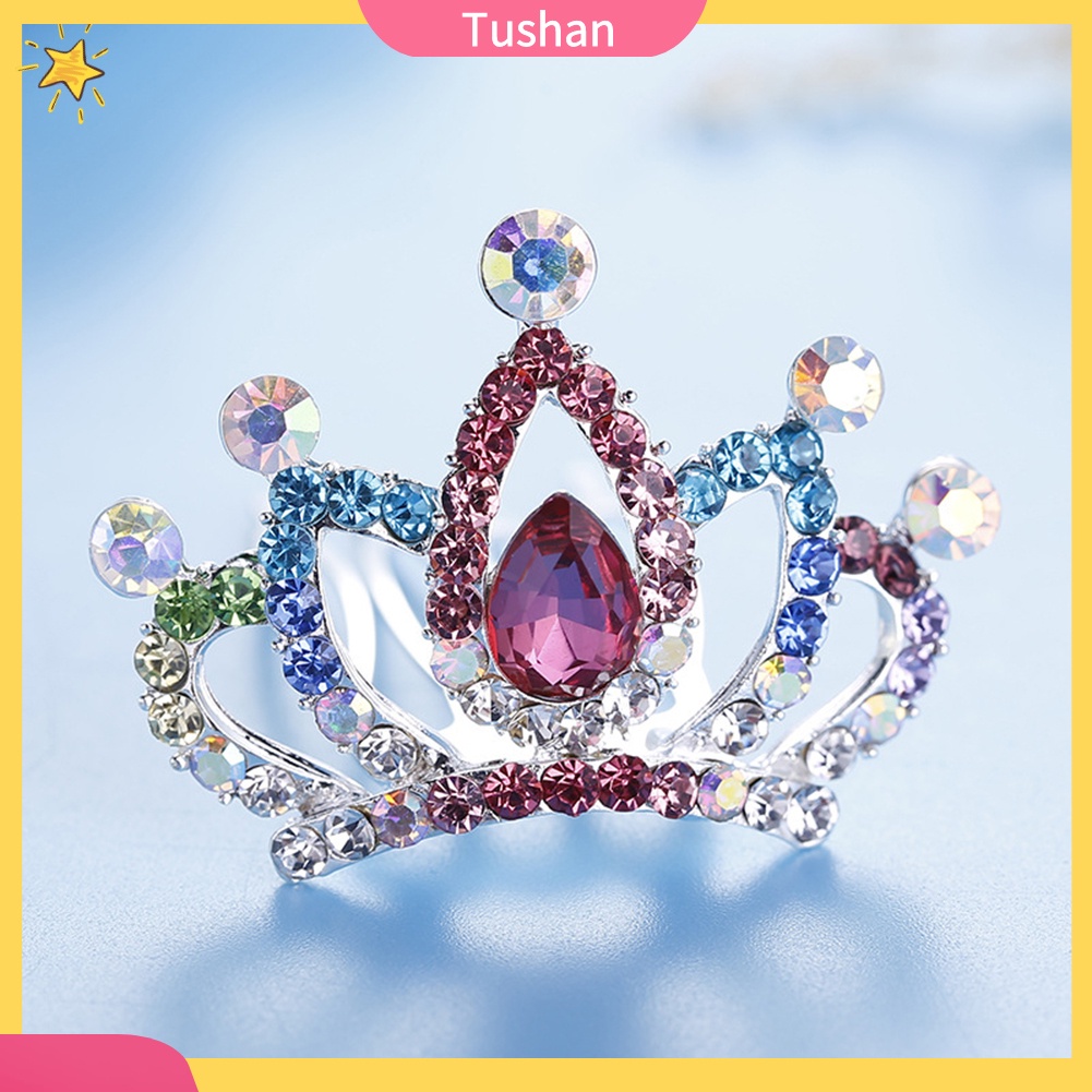 Lược Cài Tóc Hình Vương Miện Đính Đá Xinh Xắn Dành Cho Bé