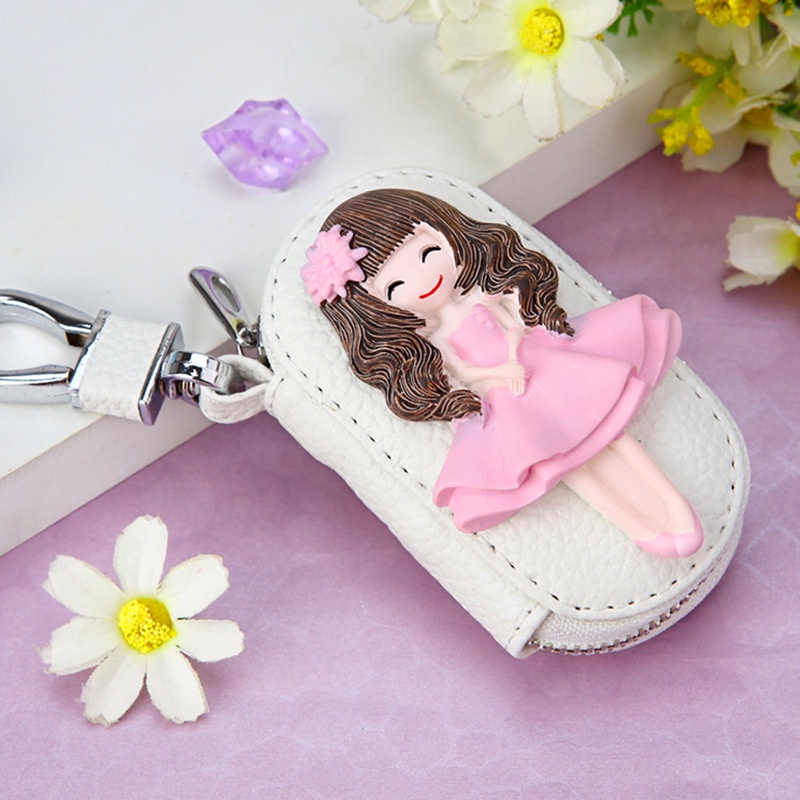 Móc khóa da bò cao cấp sáng tạo phong cách Anh Quốc