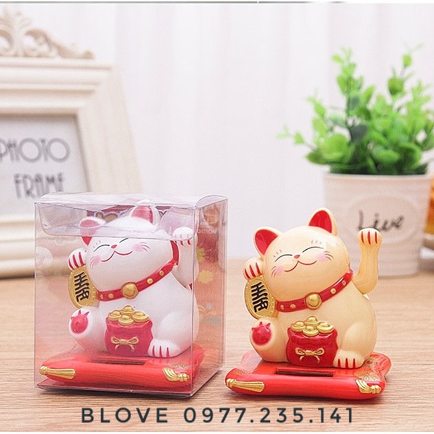 Mèo Thần Tài Vẫy Tay May Mắn, Hạnh Phúc, Tài Lộc,  Mèo Thần Tài, Mèo Vẫy Tay chạy bằng năng lượng mặt trời