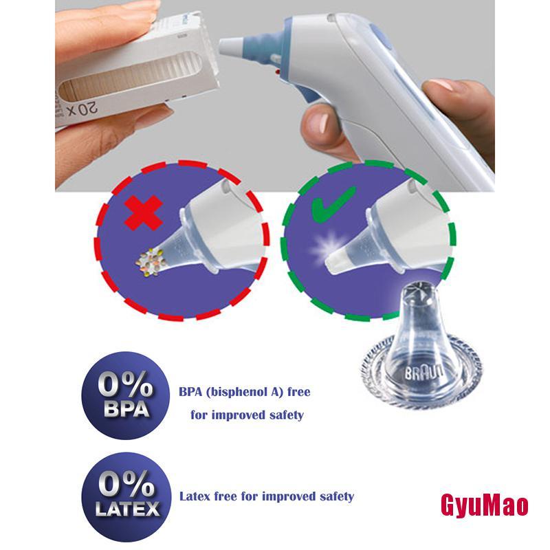 Set 20 Vỏ Bọc Đầu Dò Ống Kính Nhiệt Kế Tai rx1GUMO Cho Braun Thermoscan