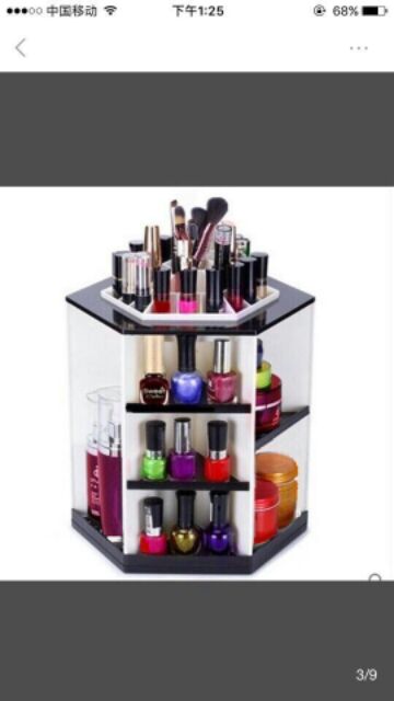 Kệ mỹ phẩm lục giác xoay 360 độ