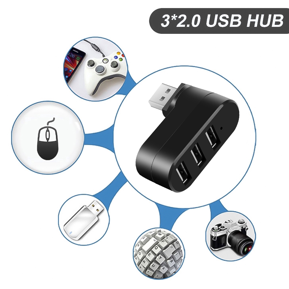 Thiết bị chuyển đổi Hub cho máy tính xách tay PC USB 2.0 3 cổng