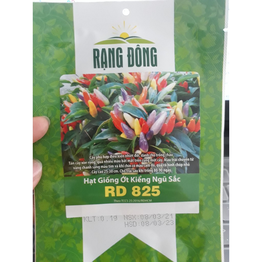 [Seeds] Hạt giống ớt ngũ săc, đóng gói 0.1gr (khoảng 20 hạt)