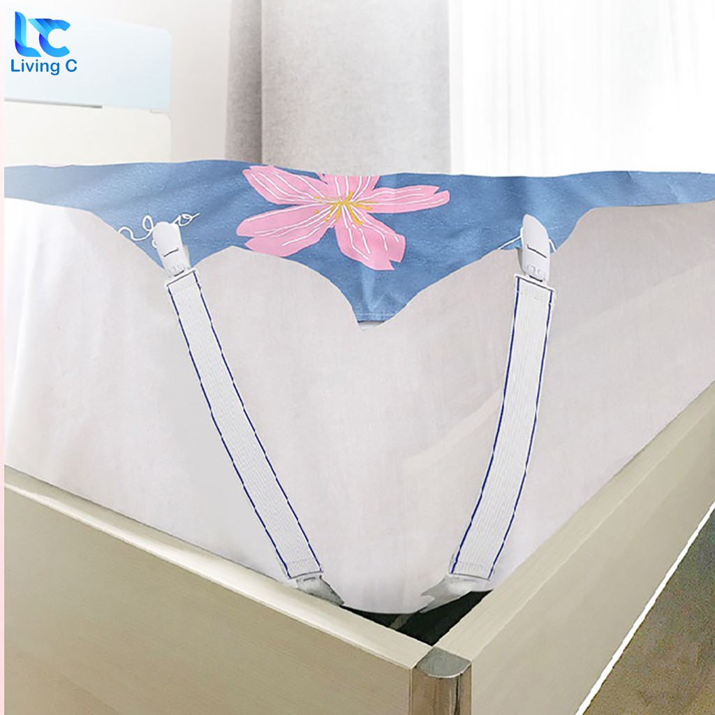 Bộ 4 dây nẹp cố định ga giường Living C , combo 4 đồ cố định drap giường nệm _B35