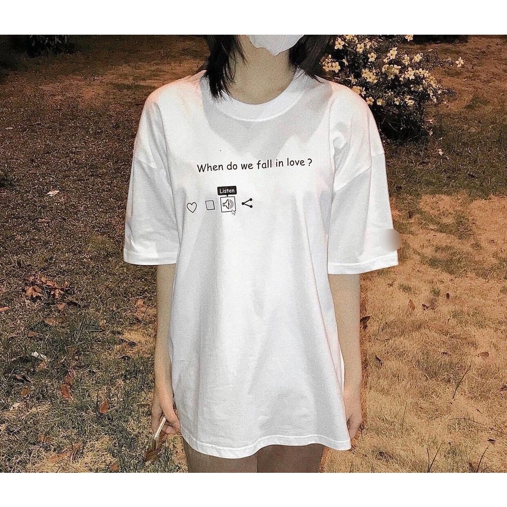 Áo phông tay lỡ WHEN DO WE dáng thụng ULZZANG Hàn QUốc trẻ trung năng động FREESIZE