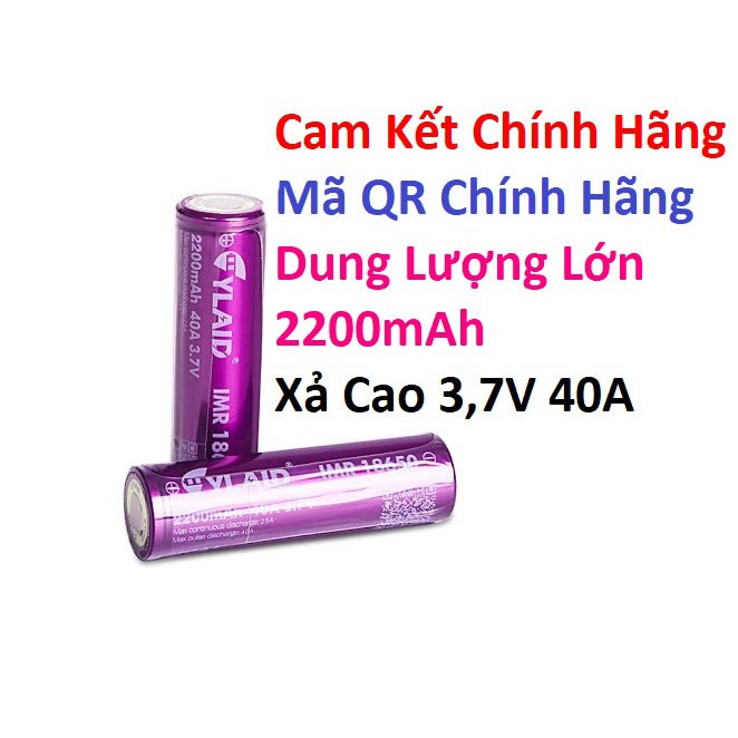 Pin 18350,18650 Pin cylaid tím. Sạc Cylaid 💖 FREESHIP 💖CHÍNH HÃNG 2200 mAh Xả Lớn 40A Dung Lượng Cao