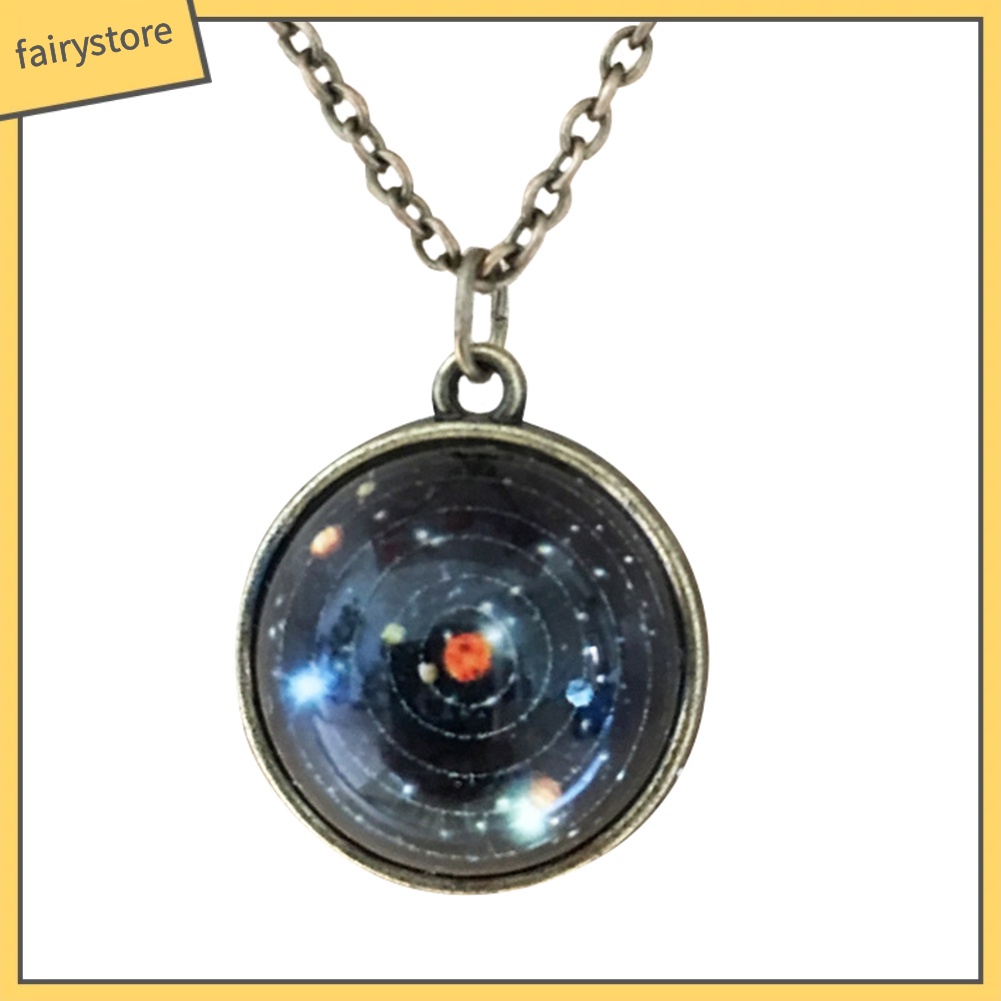 Dây Chuyền Mặt Thủy Tinh Họa Tiết Dải Ngân Hà Độc Đáo