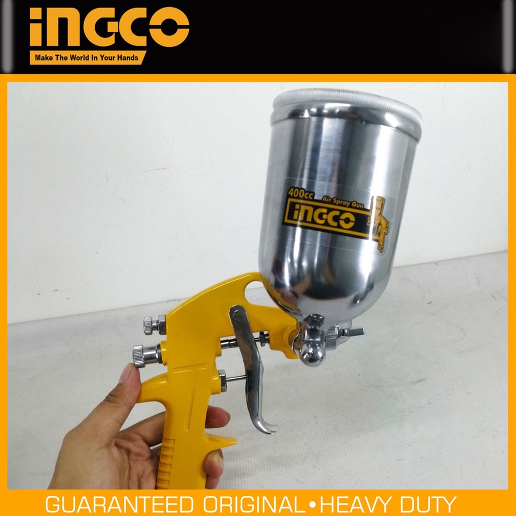 Súng phun sơn INGCO ASG4042 400cc có chỉnh gió bình nhôm 400ml siêu bền phun sơn bằng khí nén sơn xe máy ô tô gỗ nhà cửa