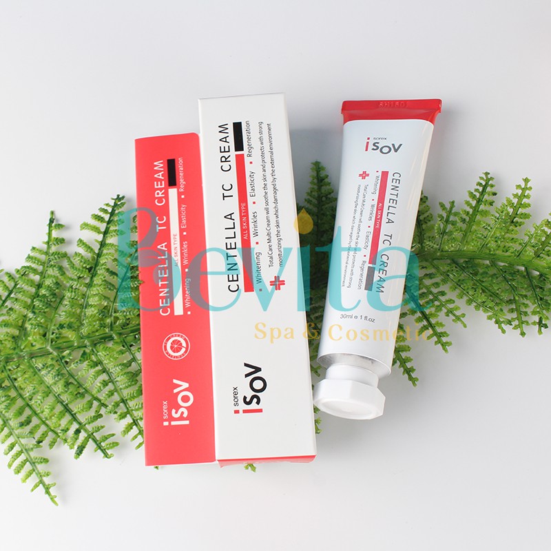 Kem giảm mụn mờ thâm Isov Centella TC Cream 30ml, kem dưỡng dành cho da mụn - Bevita