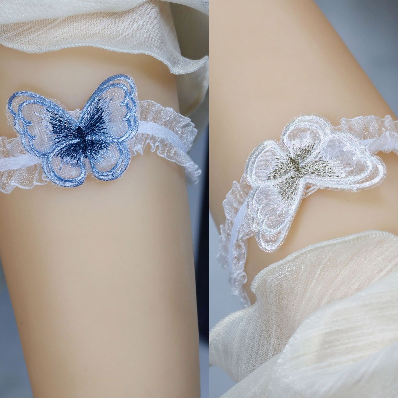 Vòng Đeo Chân Ren Màu Sắc Trơn Hình Bướm Phong Cách Gothic Dành Cho Nữ