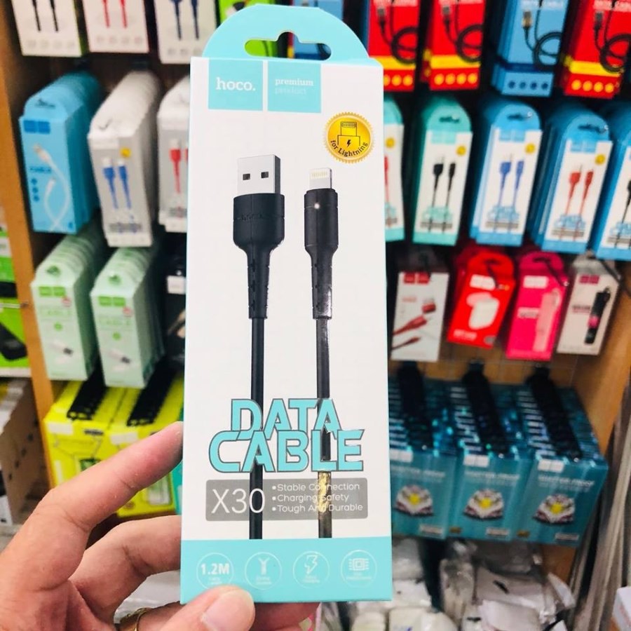 Cáp Sạc Nhanh Hoco X30 Chống Đứt Dài 1.2M-Đèn Led Báo Sạc Dành Cho ip/Micro USB/Type-C-BH 12T