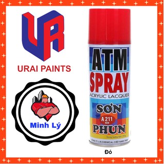 [Hỏa Tốc HCM] Sơn Phun Màu Đỏ A211 ATM Spray Cao Cấp (400ml/chai) - Cửa hàng Điện nước Minh Lý