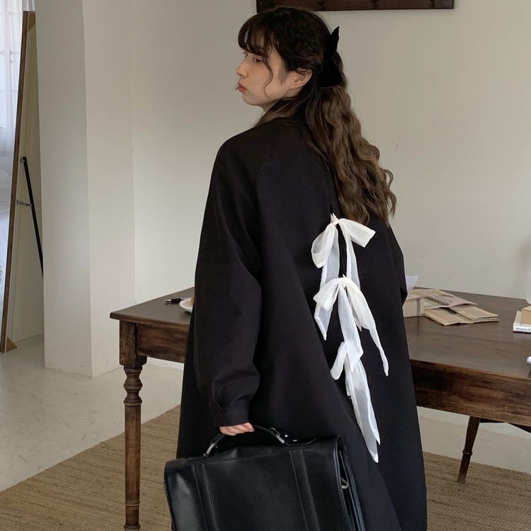 Áo khoác nữ tay dài cổ POLO cột nơ màu sắc thời trang | BigBuy360 - bigbuy360.vn