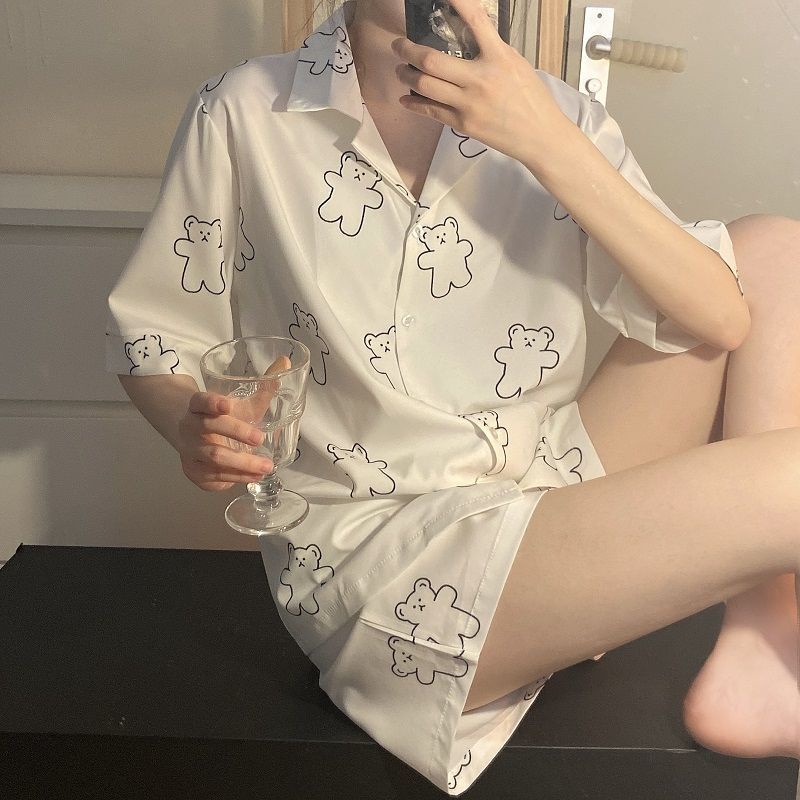 ❤️❤️Bộ đồ ngủ mặc nhà in hình gấu kiểu Hàn Quốc dễ thương cho nữ | BigBuy360 - bigbuy360.vn