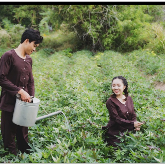 áo bà ba nâu nam nữ kate | BigBuy360 - bigbuy360.vn