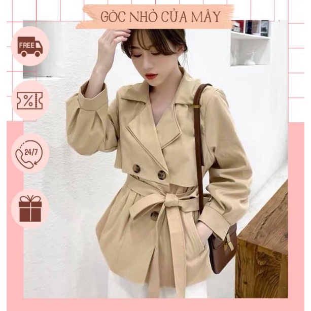 Áo trendcoat kaki dáng ngắn GNCM