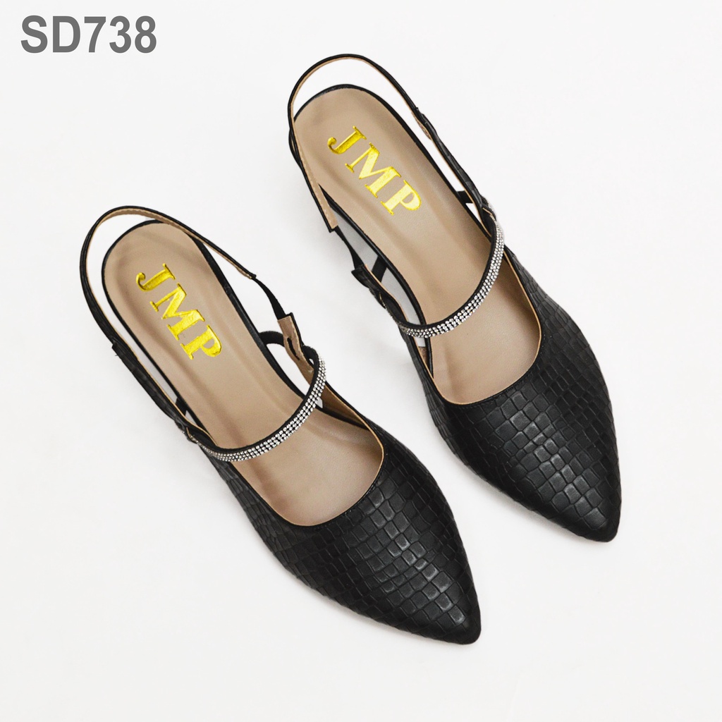 Giày Cao Gót Mũi Nhọn Quai Đá Bít Mũi - JMP - SD738