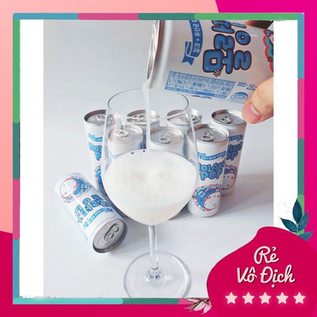 [ TỐT CHO HỆ TIÊU HOÁ ] 01 Lon 250ml Nước Soda Sữa Lợi Khuẩn Molang POP Hàn Quốc (Date:04/2021)