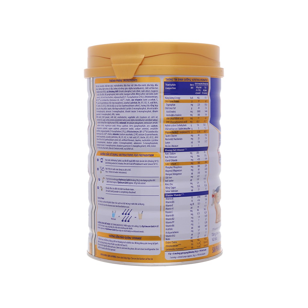 SỮA BỘT OPTIMUM GOLD 4 HỘP THIẾT 850G