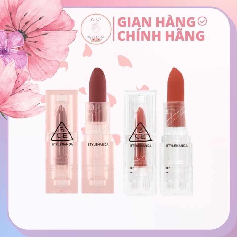 Son 3CE soft matte lipstick màu Chill move - Speak to me-Giving pleasure