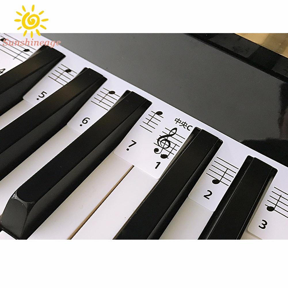 SUNAGE -Piano Stickers 61/88 Key Learning Parts South Asian Synthetic Paper High Quality