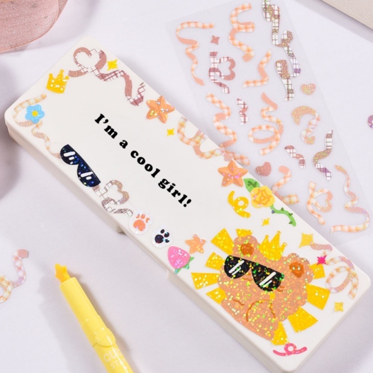 tấm nhãn dán nhiều màu laser lấp lánh dùng trang trí sổ tay DIY