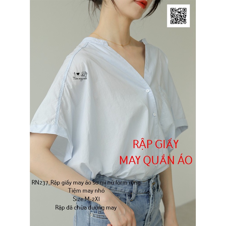 RN237_Rập giấy may áo cánh dơi tay liền nữ