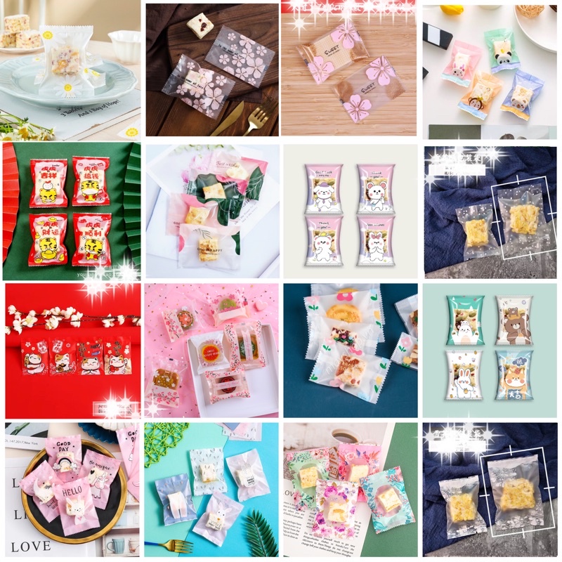 100 Túi đựng cookie bánh quy, kẹo 7x10cm (nhiều mẫu)