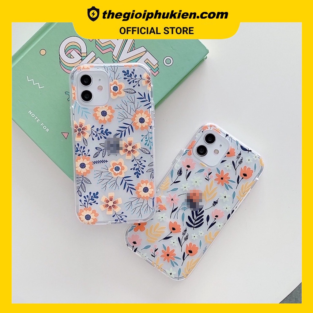 Ốp lưng iphone silicon dẻo trong suốt họa tiết hoa dành cho iphone 6 đến 14promax - T108