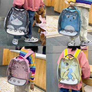 balo trong suốt họa tiết mèo dành cho chó mèo dưới 5kg