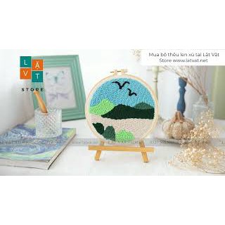 Bộ Len Xù Phong Cách Núi Non Hùng Vĩ - Punch Needle Decor Home