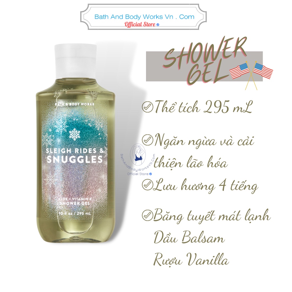 Shower Gel Sữa tắm dưỡng thể Bath And Body Works cấp ẩm và làm sạch cho da, đa dạng mùi hương.