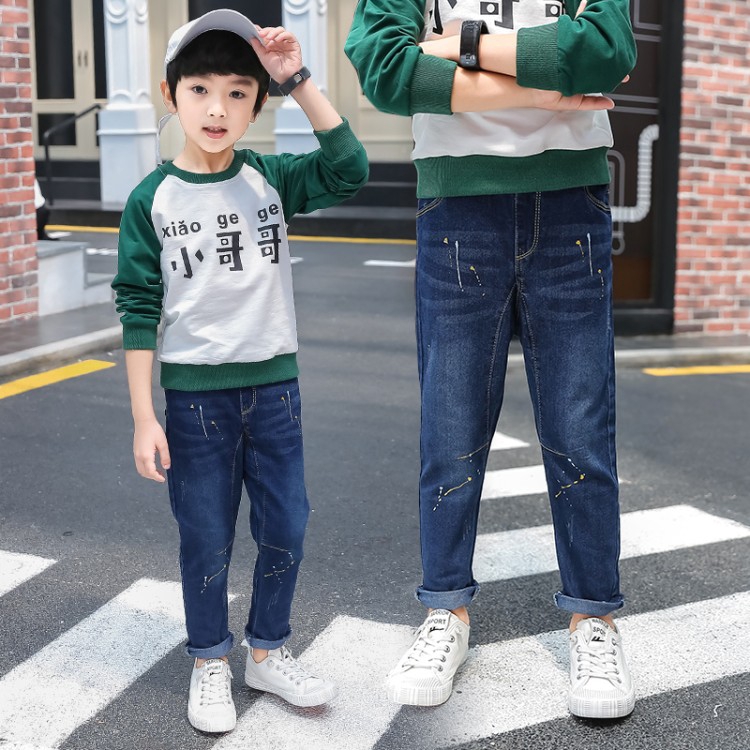 Quần jeans ống rộng phong cách Hàn Quốc trẻ trung năng động cho nam