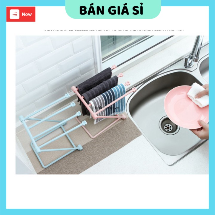 Giá treo khăn lau nhà bếp 𝑭𝑹𝑬𝑬𝑺𝑯𝑰𝑷 Cây treo khăn nhà bếp gấp gọn  9555