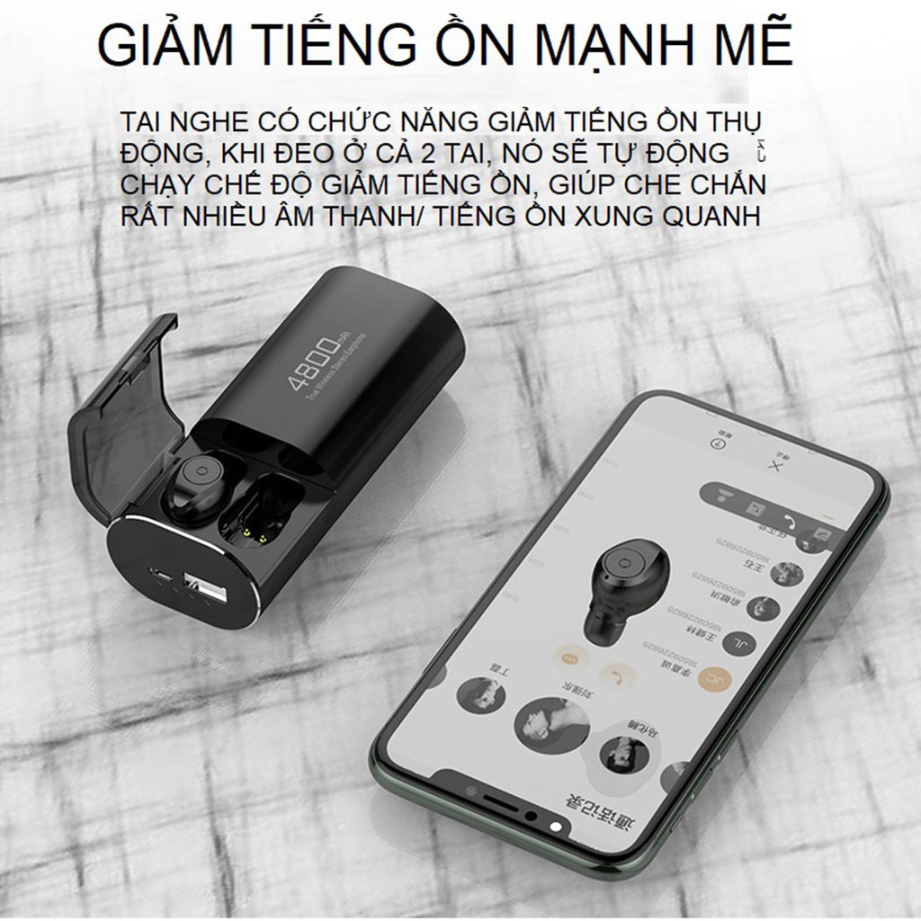 Tai nghe Bluetooth Kiêm Sạc Dự Phòng S11 TWS 4800mAh - Chống nước IPX7 - Nghe nhạc lên đến 90h