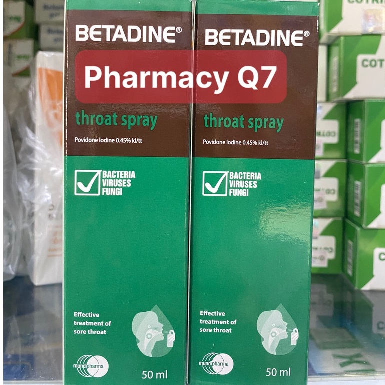 Betadine THROAT SPRAY 0,45% 50ML CHAI XỊT MIỆNG HỌNG BETADIN BETADINE CHAI 50ML