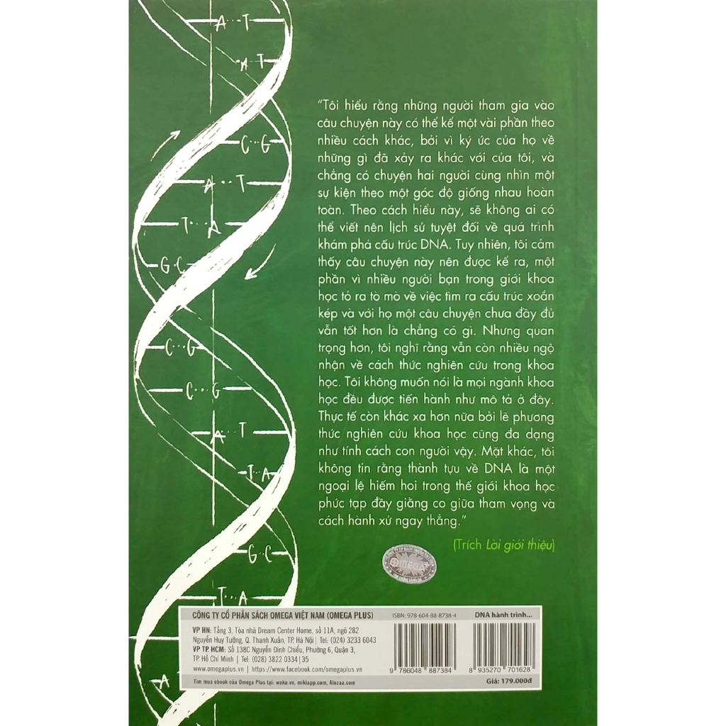 Sách - DNA - Hành Trình Khám Phá Cấu Trúc Chuỗi Xoắn Kép