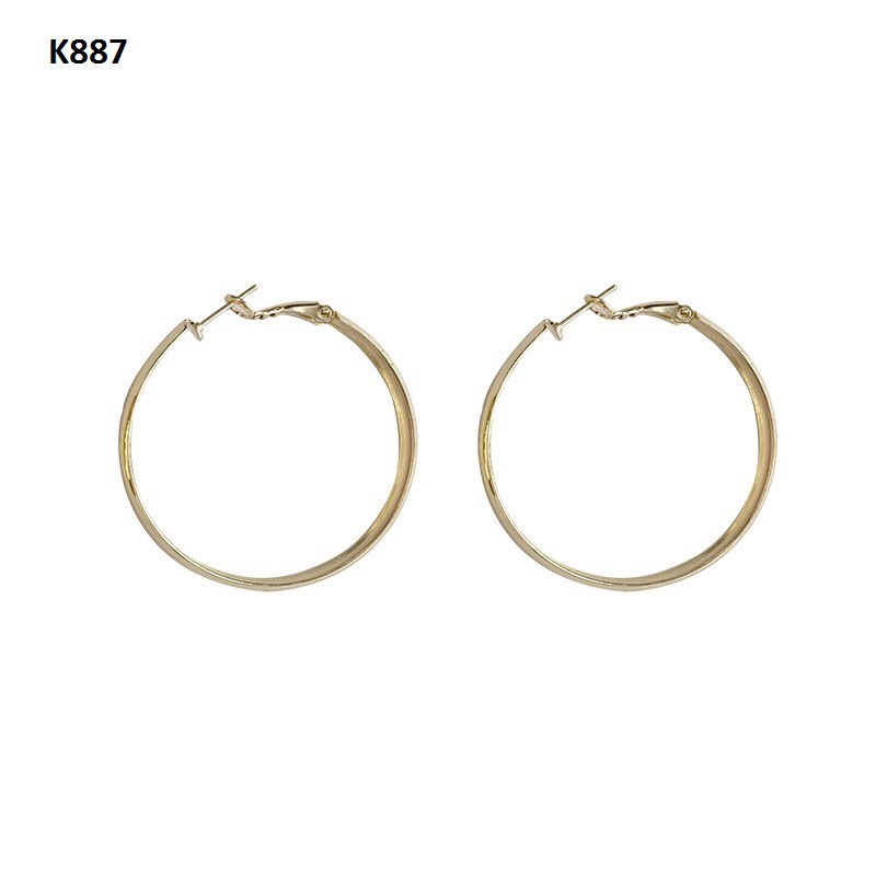 Khuyên tai tròn bản mỏng đường kính to K887 Maycorner