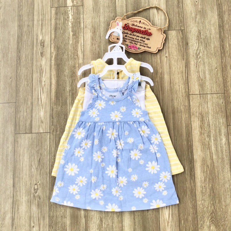 Sét 3pc váy sát nách, váy dây chất cotton Little me