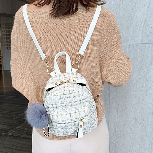 ❤️𝑺𝑰𝑬̂𝑼 𝑯𝑶𝑻❤️ Balo Nữ Đẹp, Balo Kẻ Dạ Mềm Siêu Xinh Phong Cách