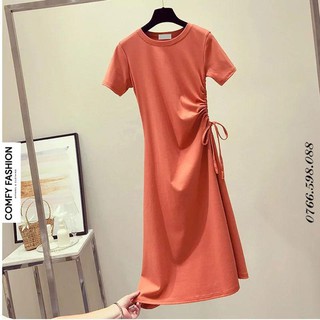 Đầm rút eo vải thun co giãn