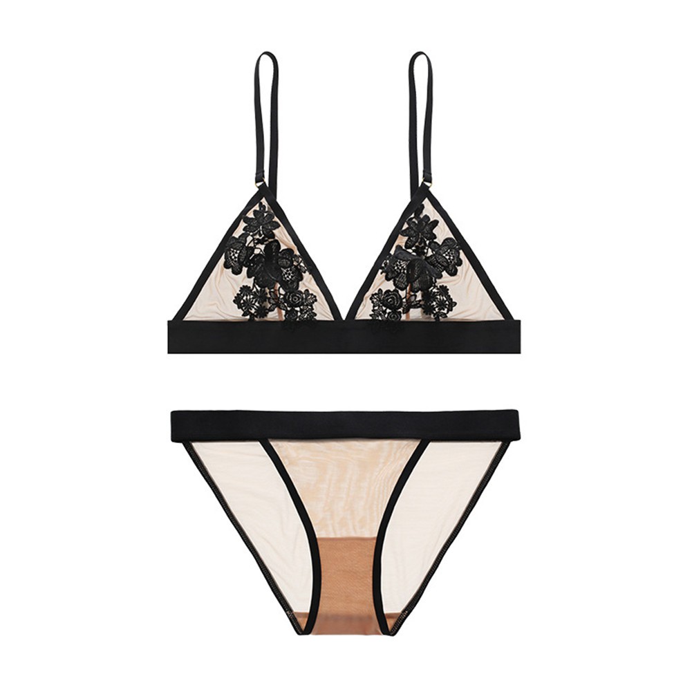 Set đồ lót satin ren hoa gợi cảm nữ tính Varsbaby V273