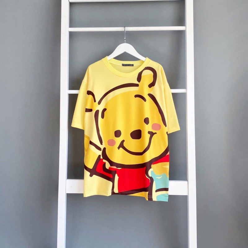 Áo Thun Tay Lửng Unisex 3D gấu Pooh