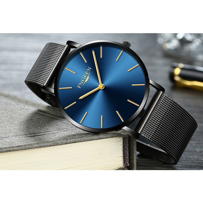 (TRỢ GIÁ KHỦNG) Đồng Hồ Nam FNGEEN Chạy 2 Kim Doanh Nhân 2018 Dây Thép Mành Cao Cấp_Full Box | BigBuy360 - bigbuy360.vn